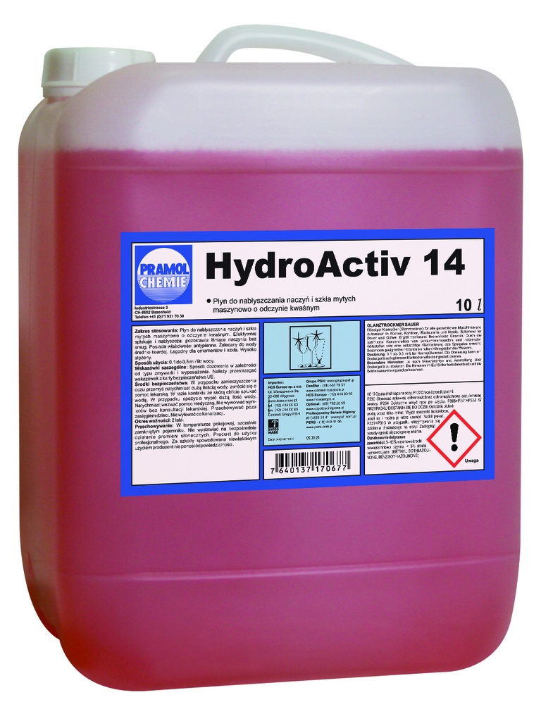 Środek do maszynowego nabłyszczania naczyń - PRAMOL HYDROACTIV 14 5L #23527.07715